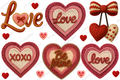 Latch Hook Yarn Crochet Valentines Day Heart PNG, Valentine Product Image 1