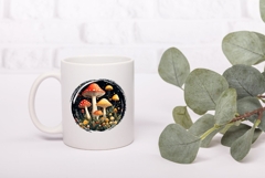 Celestial Mushrooms Illustration PNG, Cartoon Forest PNG Product Image 3