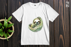 Watercolor Sloth Illustration Clipart Sublimation PNG Product Image 2