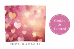 Glitter Hearts Tumbler Wrap, Valentine's Day Tumbler Design Product Image 3