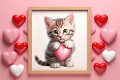 Valentine Cat Peeking Around Clipart Product Image 3