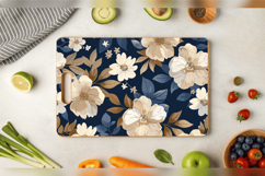 Navy and Beige Flowers Cutting Boards sublimation Design Product Image 3
