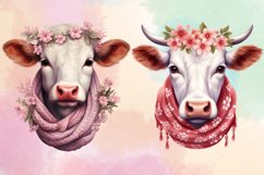 Beautiful Christmas Cow Clipart Bundle, Christmas PNG Product Image 4