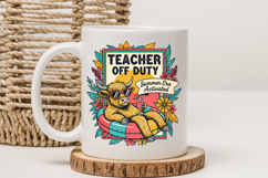 Teacher Off Duty PNG, Summer Era Highland Cow Sublimation Product Image 3