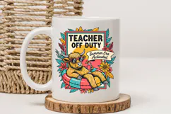Teacher Off Duty PNG, Summer Era Highland Cow Sublimation Product Image 3