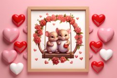 Valentines Day Animals on Swings Clipart Product Image 3