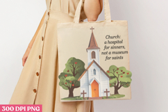 Church a hospital for sinners, PNG, Retro Church Sublimation Product Image 1