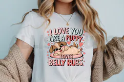 Cute Puppy Loves Belly Rubs Valentines Day Illustration Product Image 3