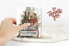 Vintage Christmas Bear Money Card, Christmas Gift Card Print Product Image 3