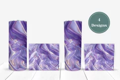 Holographic Waves Tumbler Sublimation, Purple Tumbler Wrap Product Image 3