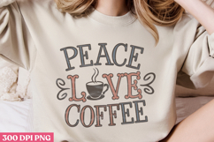Peace, love, coffee PNG, Retro Funny Coffee Sub Product Image 3