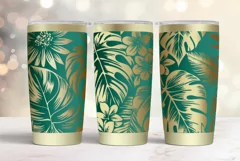 20oz Tumbler laser svg Hibiscus wrap|Tropic Flowers pattern Product Image 5