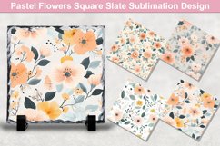 Pastel Flowers Square Sublimation Slate Designs Product Image 1
