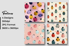 Cute Ladybugs Pattern Digital Paper Product Image 3