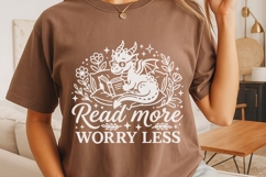 Read More Worry Less Svg, Book Lover Svg, Book Dragon Svg. Product Image 4