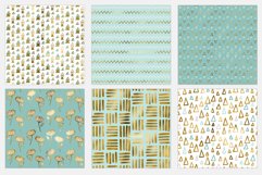 Mint &amp; Gold Digital Paper Product Image 4