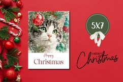 Cute Christmas Cat Greeting Card, Winter Cat Card Product Image 3