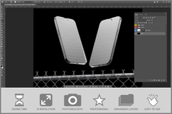 Two Smartphones Chain Link Fence Product Image 2