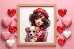 Cute Valentine Dog Clipart, Valentines Day Dog Clipart Product Image 3