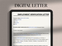 Employment Verification letter| salary and employment| HR Product Image 3