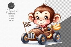 Nursery clipart, Monkey clipart, Racing baby Product Image 1