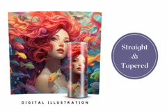 Colorful Mermaid Tumbler Wrap Design, Mermaid Sublimation Product Image 3