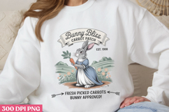 Bunny Bliss Carrot Patch PNG, Vintage Easter Rabbit Bunny P Product Image 3