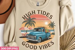High Tides Good Vibes PNG, Vintage Summer Sublimation PNG Product Image 3