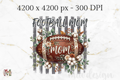 Striped Floral Football Mom Sublimation Png , Shirt Design Product Image 2