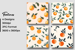 Fresh Orange Citrus Digital Paper Product Image 3