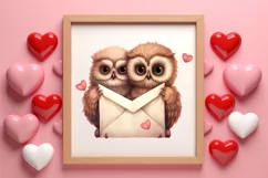 Couple Owl Valentines Day Clipart, Couple Owl Clipart Product Image 3