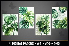 4 Tropical Leaves Summer Digital Papers I Junk Journal Pages Product Image 2