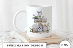 Valentines Purple Tiered Tray Sublimation PNG Product Image 3
