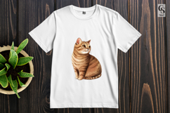 Cute Tabby Cat Watercolor Clipart Sublimation PNG Product Image 3