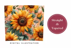 Cute Sunflowers Tumbler Template, Sunflowers Sublimation PNG Product Image 3