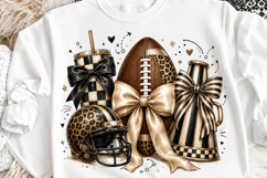 Football PNG, Leopard Football Sublimation, Game Day Bow PNG Product Image 3