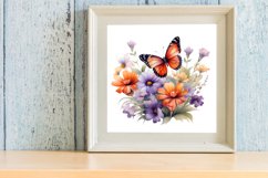 Vintage Floral Butterflies Clipart, butterflies Clipart Product Image 3