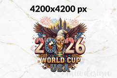 World Cup 2026 PNG USA Soccer Eagle Trophy Sublimation Product Image 2