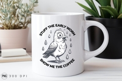 Funny Coffee Bird Illustration Sublimation PNG Product Image 2
