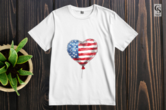 Patriotic Heart Balloon Watercolor Clipart PNG Product Image 3