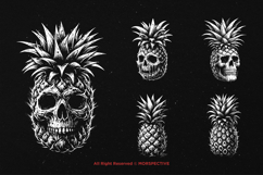 10 Bundle Dark Art Pineapple Skull Tropical Fruit Skull Product Image 5