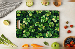 Glittery Shamrock Cutting Boards sublimation Design Product Image 3
