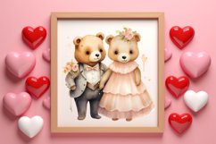 Cute Bear Love Couple Valentine Clipart, Valentines Clipart Product Image 3