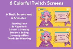 Animated Twitch Screens - Gamer Girl, Twitch Overlay Product Image 3