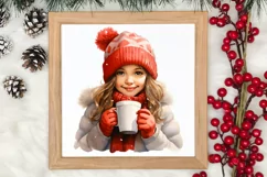 Christmas Little Girl Clipart Sublimation, Christmas PNG Product Image 3