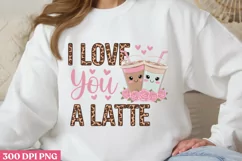 I love you a latte PNG, Cozy Valentine Sublimation PNG Product Image 3