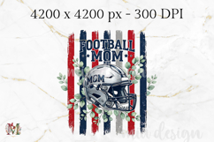 Striped Football Mom PNG, Distressed Helmet Floral Sublimati Product Image 2