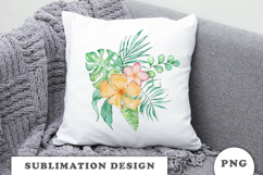 Watercolor Tropical Flowers Bouquet png Product Image 3