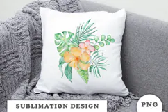 Watercolor Tropical Flowers Bouquet png Product Image 3