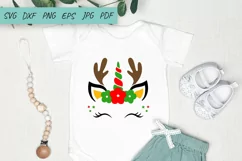 Christmas unicorn Svg, Reindeer SVG, Christmas Svg Product Image 3